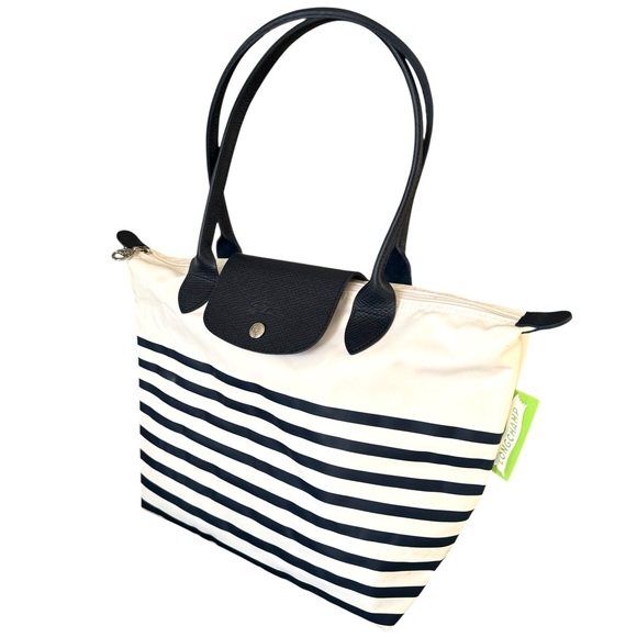 Longchamp Le Pliage Mariniere Striped Tote Shoulder Bag - Picture 5 of 17